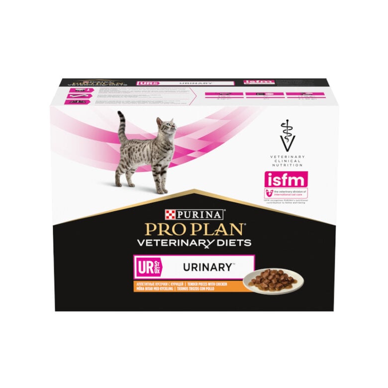 10 saquetas x 85 g Pro Plan Veterinary Diets St/Ox Urinary Frango em Molho Saquetas para gatos – Multipack,  Imagem número 1 10 saquetas x 85 g Pro Plan Veterinary Diets St/Ox Urinary Frango em Molho Saquetas para gatos – Multipack, , large Imagem número 1